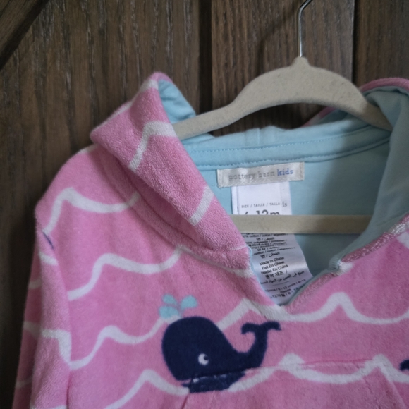 Pottery Barn Whale Toweling Hoodie - Picture 2 of 3